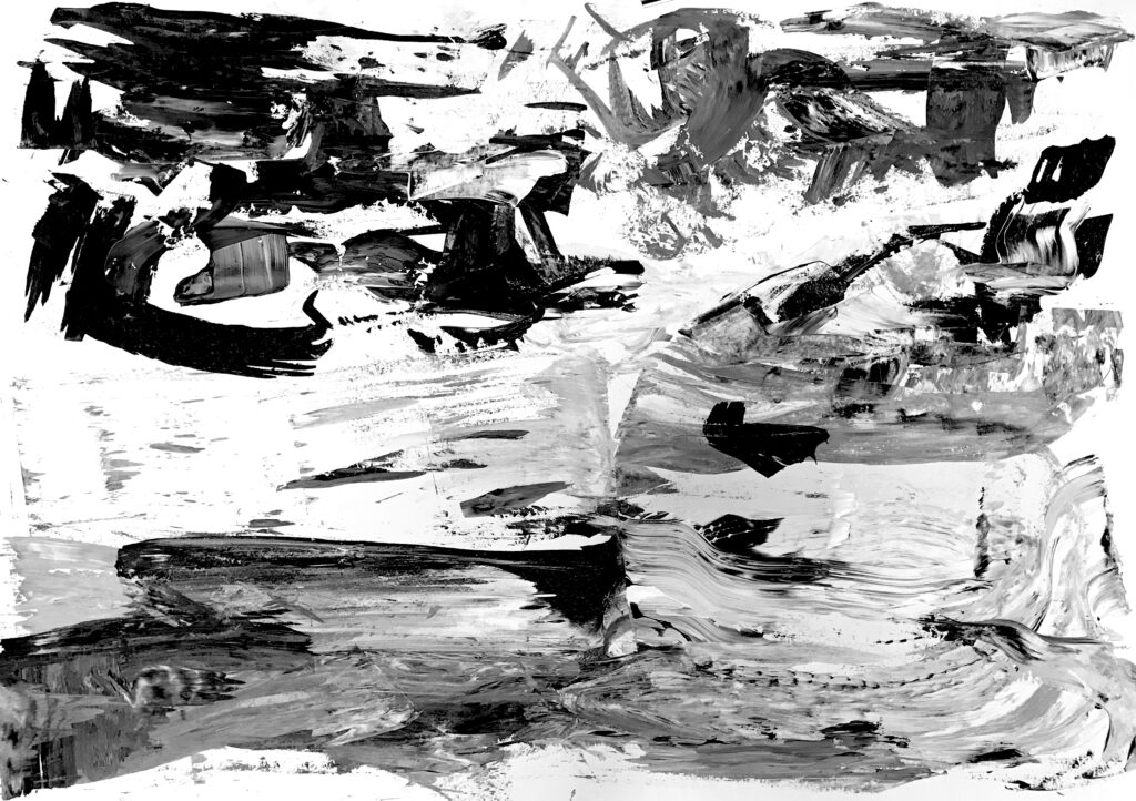 "Paisaje 2", Eduardo Stupía (2017), acrílico sobre papel, 70x100 cm.